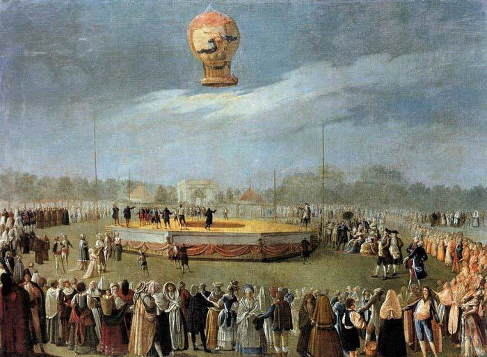 Carnicero, Antonio Ascent of the Balloon in the Presence of Charles IV and his Court Norge oil painting art